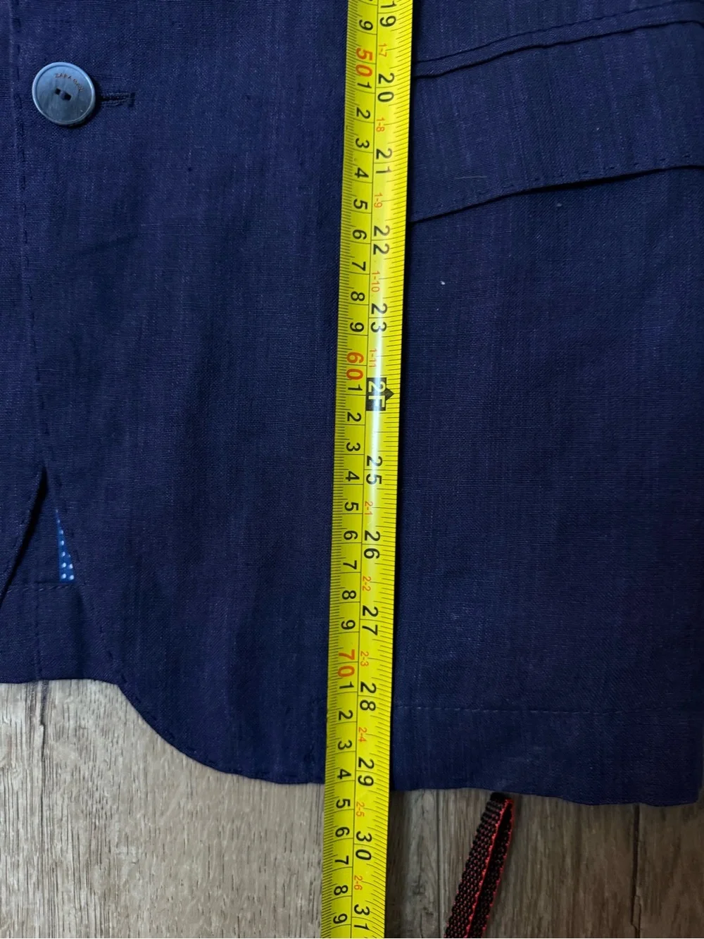 Zara Men's Basic Dark Blue 100% Linen Summer Sport Coat Blazer Size 38R
